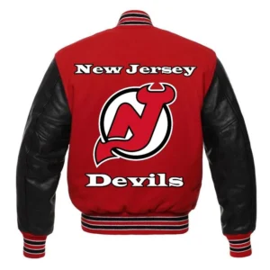 Get New Jersey Devils Varsity Red and Black Jacket