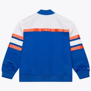 Get New York Knicks Mitchell & Ness Royal Hardwood Head Coach Satin Jacket