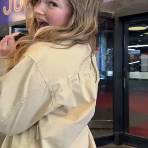 Get Olivia Holt Street Style NYC 2026 Beige Long Shirt