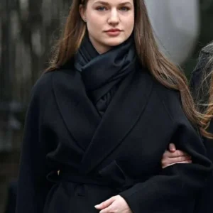 Get Princess Leonor 2026 Black Wool Coat