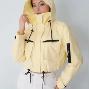 Get Puffit Women’s Hooded Rain Cropped Jacket