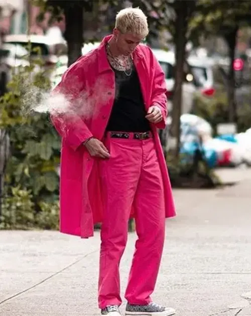 Get Rapper Colson Baker Pink Cotton Suit