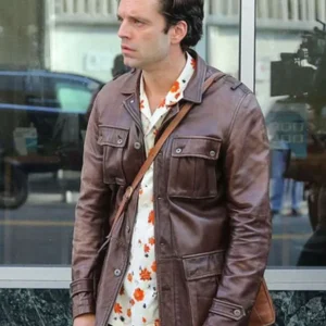 Get Sebastian Stan A Different Man Brown Leather Jacket