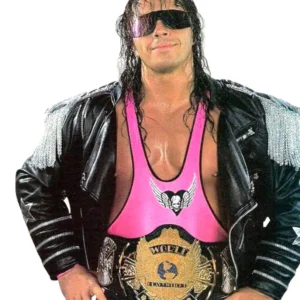Get WWE Bret Hart The Hitman Zipper Leather Jacket