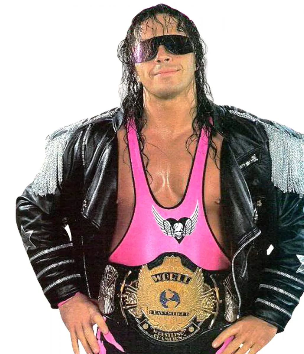 Get WWE Bret Hart The Hitman Zipper Leather Jacket
