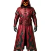 Gothic Cosplay Red Leather Halloween Duster Coat