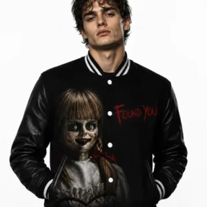 Halloween Annabelle Black Varsity Jacket Shop Now