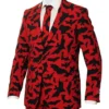 Halloween Bat Print Blazer Suit