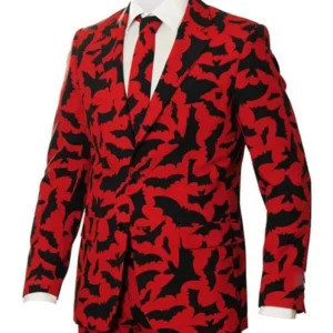Halloween Bat Print Blazer Suit