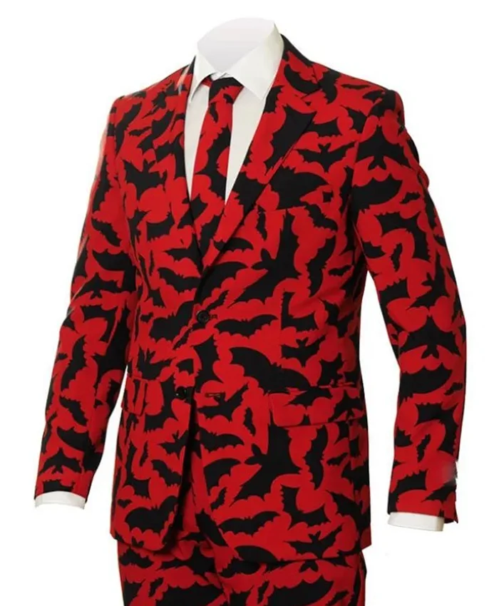 Halloween Bat Print Blazer Suit