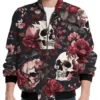 Halloween Floral Skull Golf Windbreaker Light Jacket