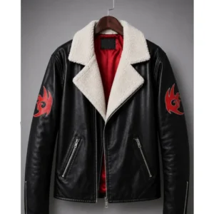 Halloween Shadow Hedgehog Fur Leather Jacket