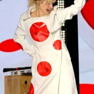 Buy Hayley Williams Polka Dot Leather Coat