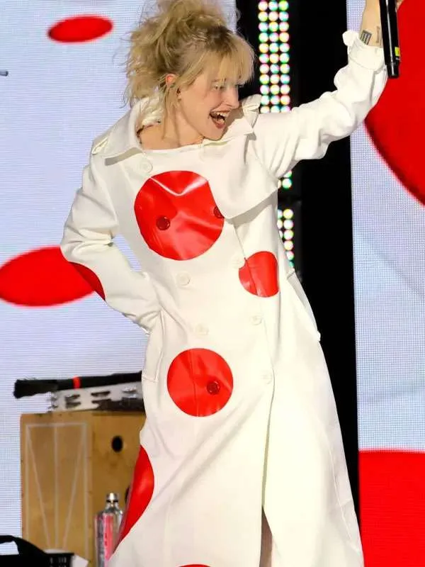 Buy Hayley Williams Polka Dot Leather Coat