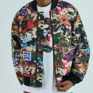 Hybrid Camo Multi Badge Padded MA-1 Jacket