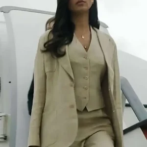 In the Grey 2026 Eiza González Beige Blazer