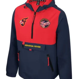 Indiana Fever Stadium Essentials Navy and Red Quarter-Zip Jacket