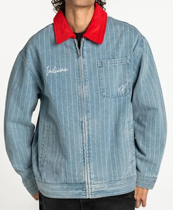 Indiana Fever Wild Collective Denim Conductor Zip Up Jacket