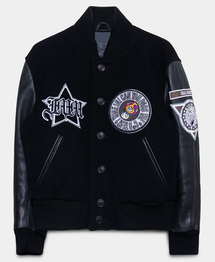 Issey Miyake × Murakami Takashi Black Varsity Jacket