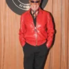 Jeff Hamilton We The Best Red Croc Leather Jacket