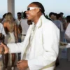 Justin Jefferson White Party 2026 White Leather Jacket