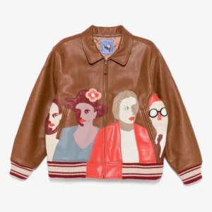 KidSuper patchwork-portraits leather jacket