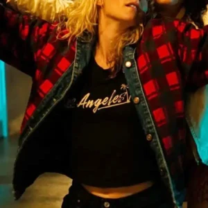 Kristen Stewart Reversible Plaid Denim Jacket