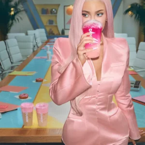 Kylie Jenner x Dunkin Pink Blazer For Sale