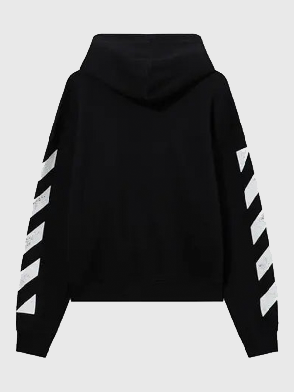 L-AB Core Diagonal Zip Black Hoodie