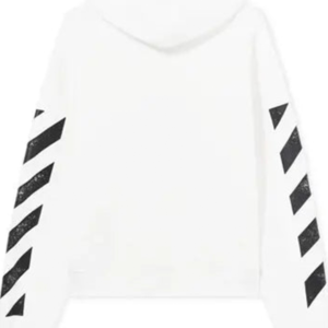 L-AB Core Diagonal Zip White Hoodie