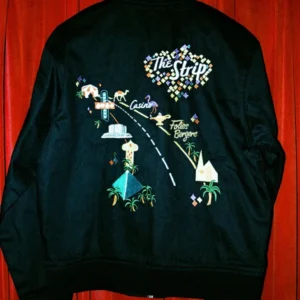 Las Vegas black Bomber Jacket