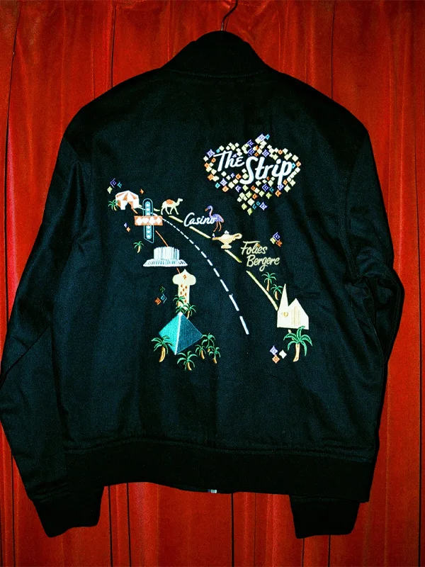 Las Vegas black Bomber Jacket