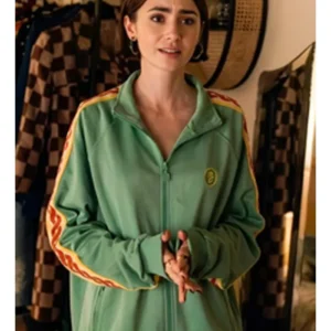Lily Collins Emily In Paris S05 Green Track Jacket