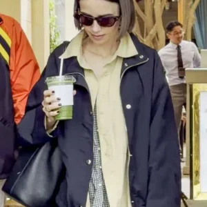 Lily Collins Paris 2026 Black Jacket