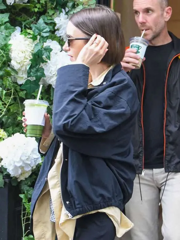 Lily Collins Paris 2026 Black Jacket Shop Now