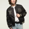 Lucky Brand Satin Varsity Jacket