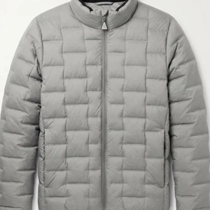 Manny López Grey Quilted Zip Up Jacket