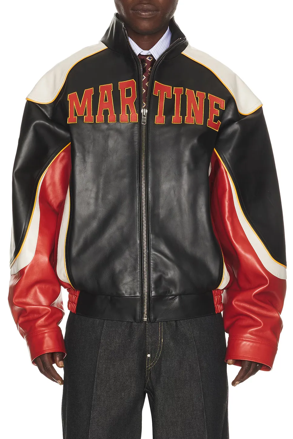 Martine Rose Superbowl Leather Jacket