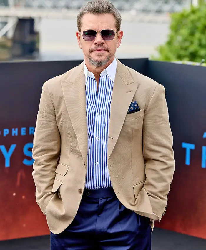 Matt Damon The Odyssey 2026 London Premier Blazer
