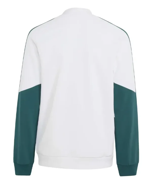 Men Real Madrid White Adidas Zip Jacket