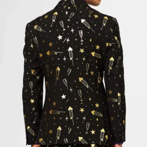 Mens Black Fancy Fireworks 2 Piece Suits For Sale