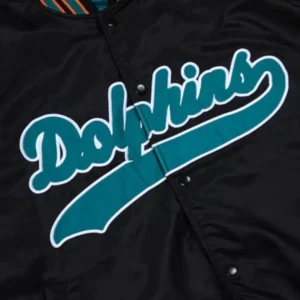 Miami Dolphins Aqua Black Bomber Jacket