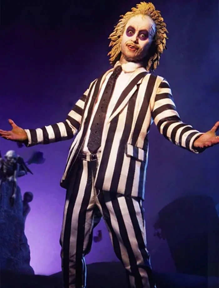 Michael Keaton Beetlejuice Striped Suit
