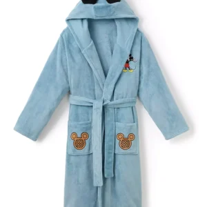 Mickey Mouse Breakfast Blue Hooded Bathrobe