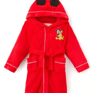 Mickey Mouse Pluto Red Hooded Bathrobe