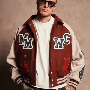 Mickey Mouse Wolves Club Rudy Maroon Letterman Jacket