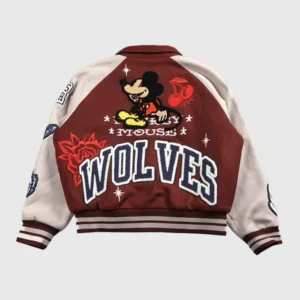 Mickey Mouse Wolves Club Rudy Maroon Letterman Jacket For Sale