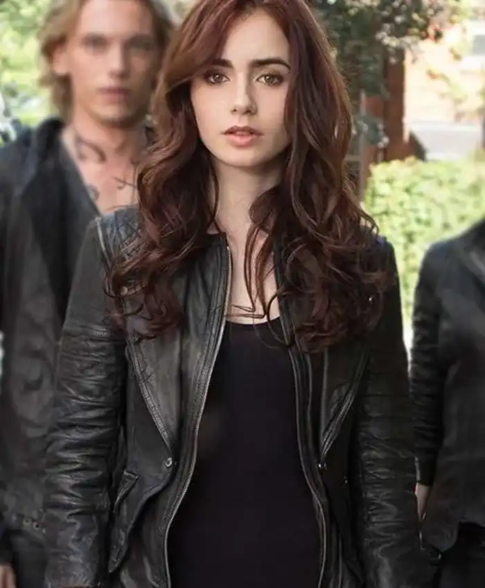 Mortal Instruments City of Bones Lily Collins Leather Jacket