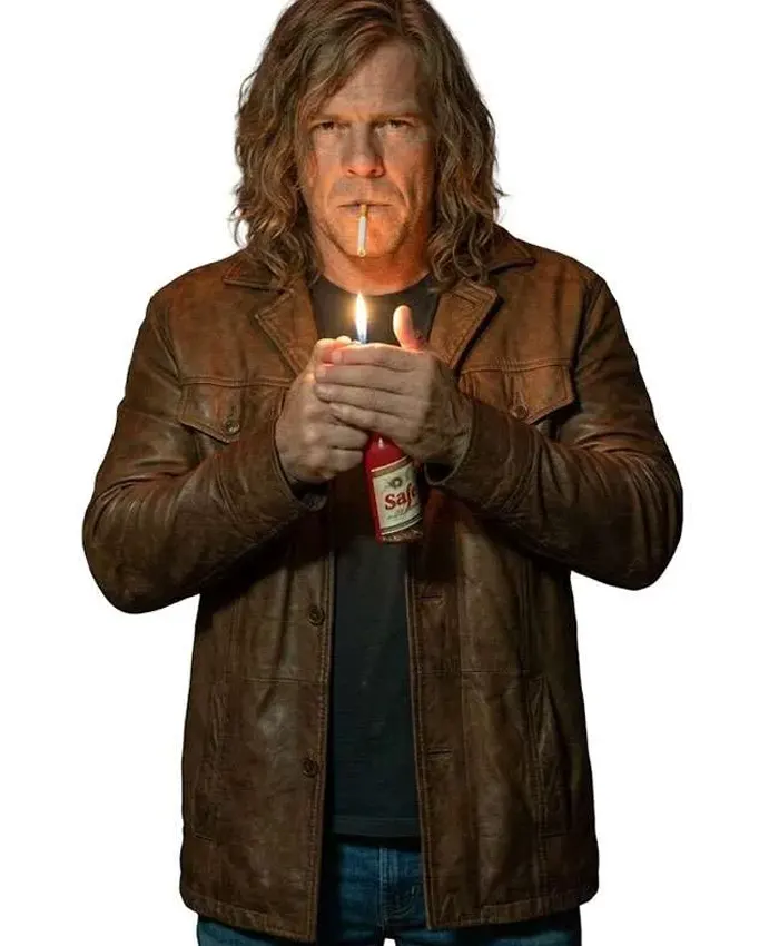 Motor City Alan Ritchson Brown Leather Jacket