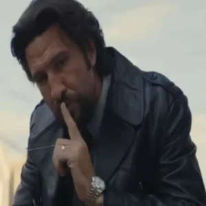 Motor City Pablo Schreiber Black Leather Coat For Salr